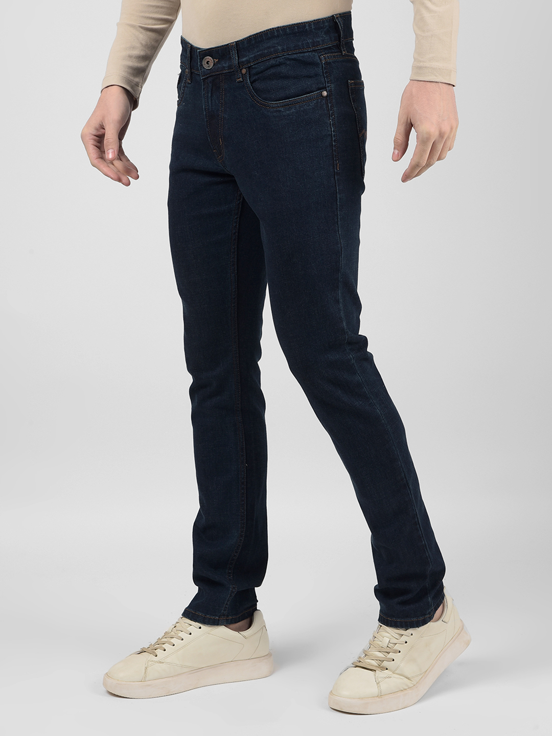 Numero Uno Men Solid Dark Blue Jeans